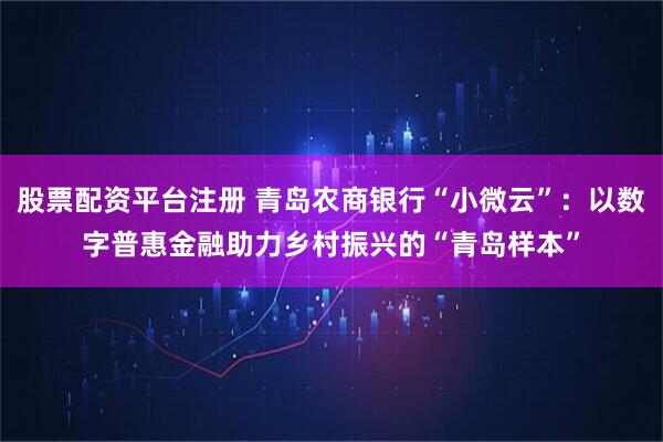 股票配资平台注册 青岛农商银行“小微云”：以数字普惠金融助力乡村振兴的“青岛样本”